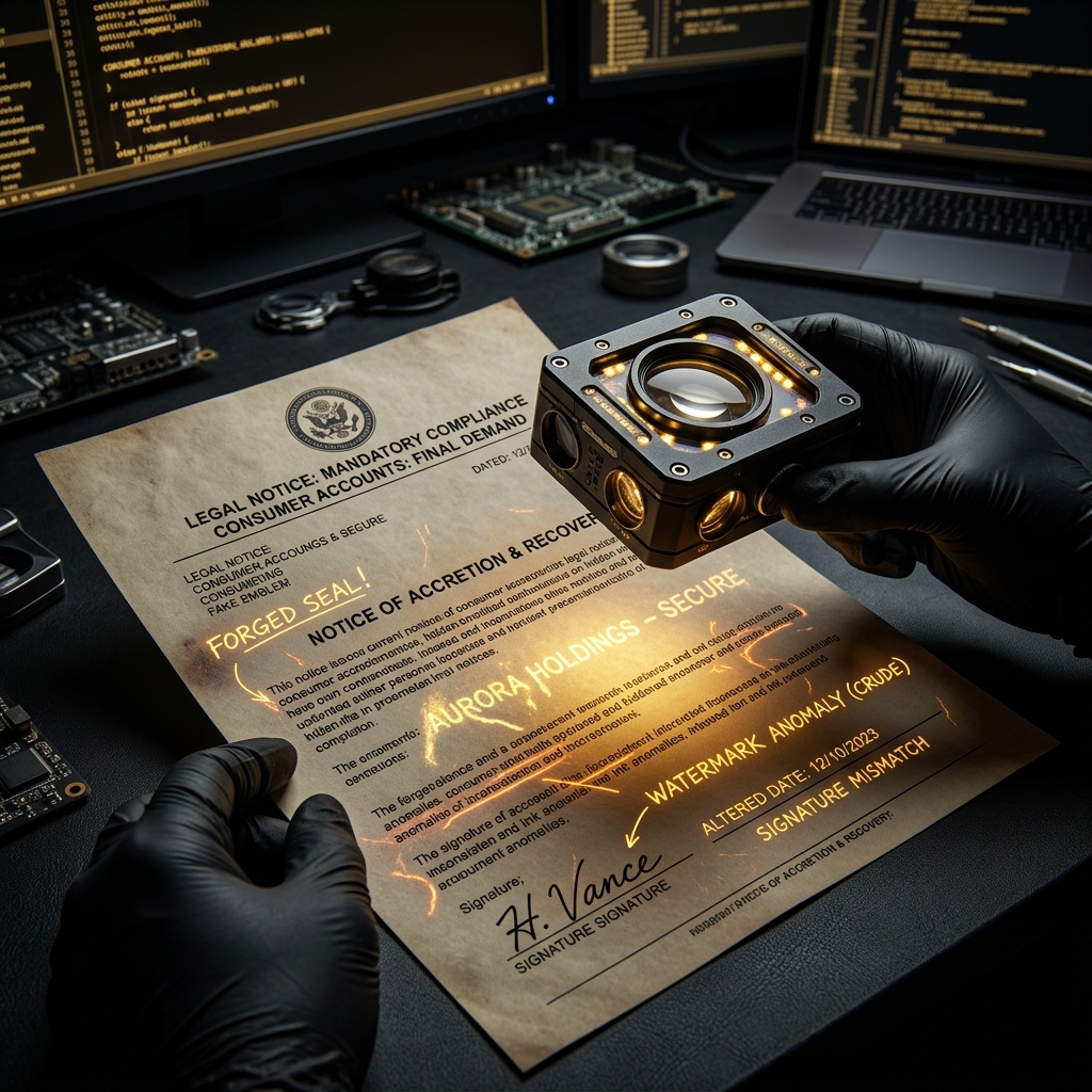 Fake legal notices and workplace harassment